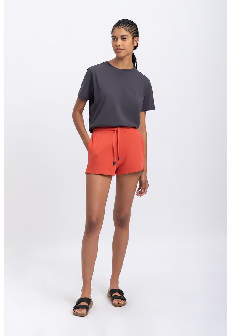 KAFT Pantaloni scurti cu talie inalta si snur - Coral