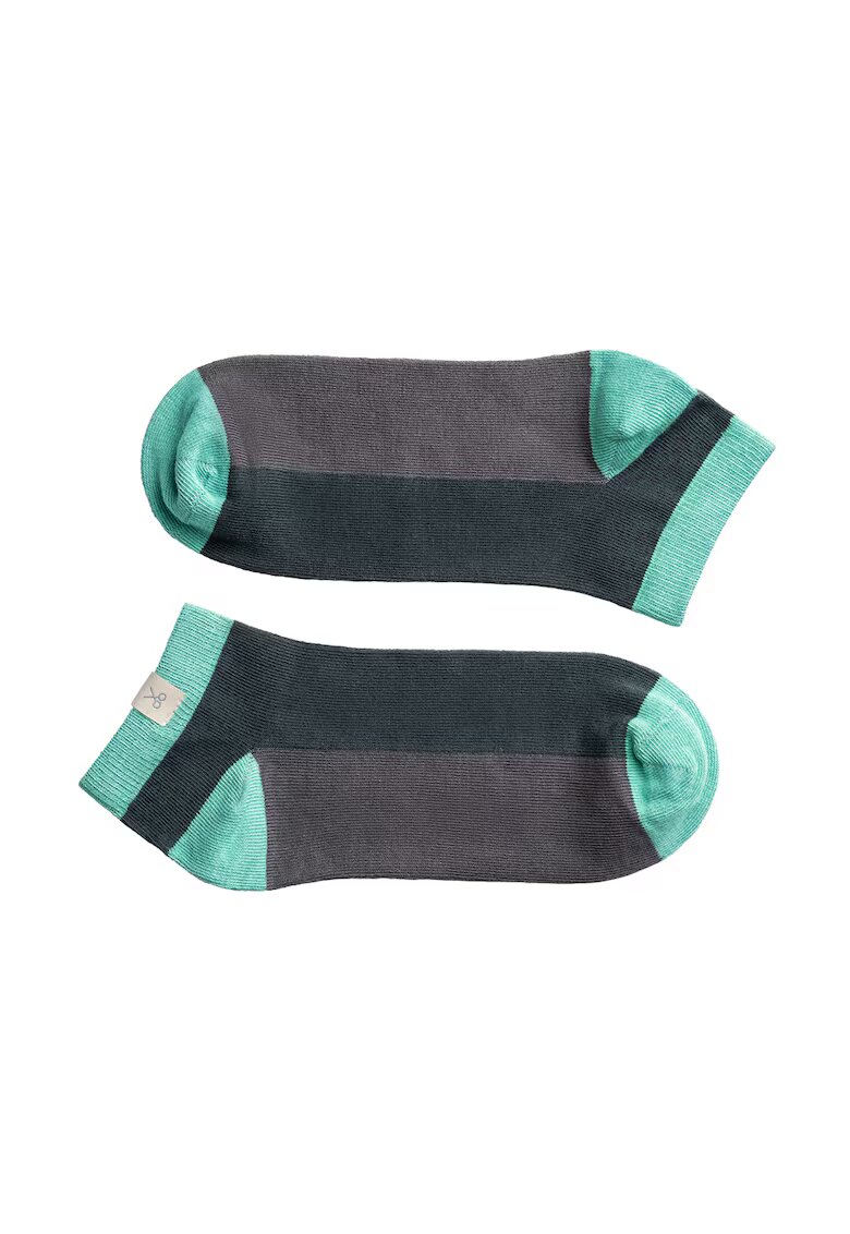 KAFT Set de sosete unisex pana la glezna - 2 perechi - Gri/Turcoaz