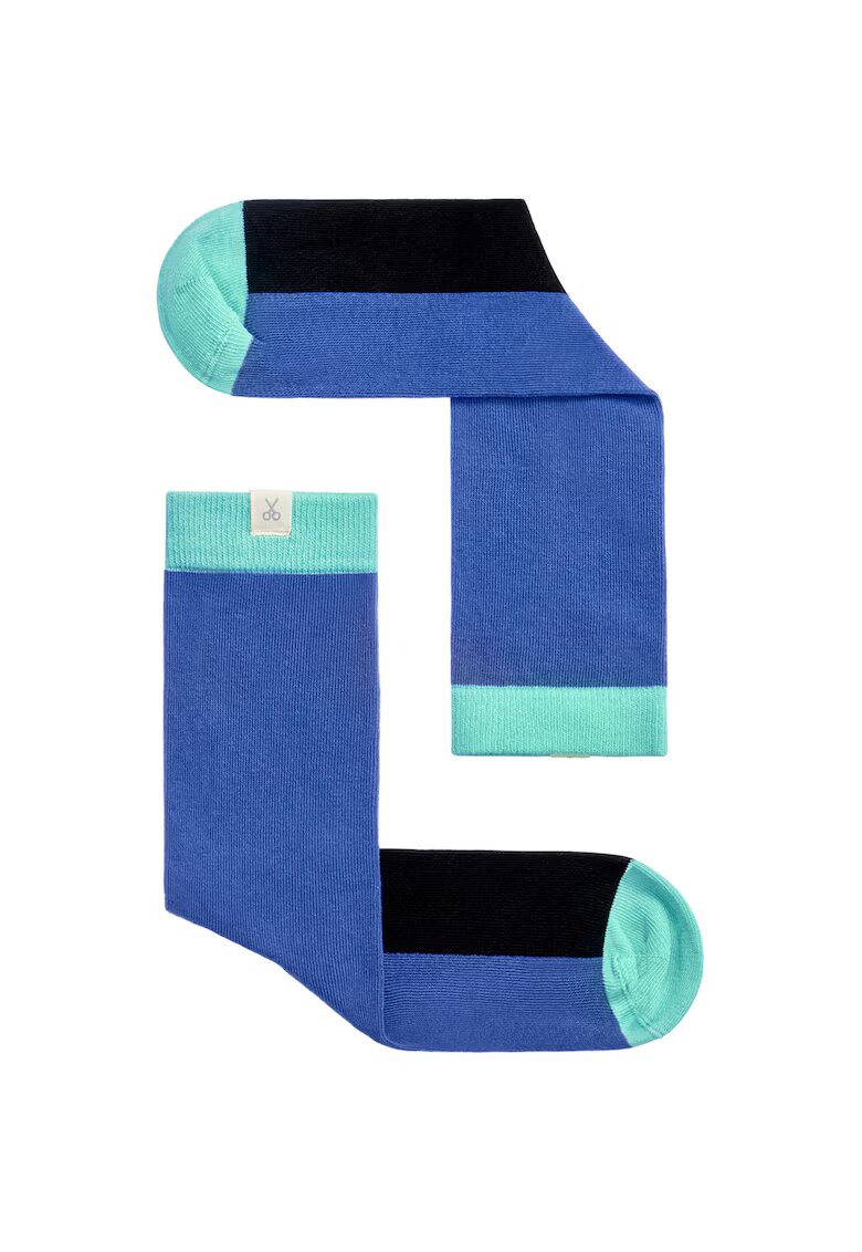 KAFT Sosete unisex colorblock - Negru/Albastru inchis/Albastru glaciar