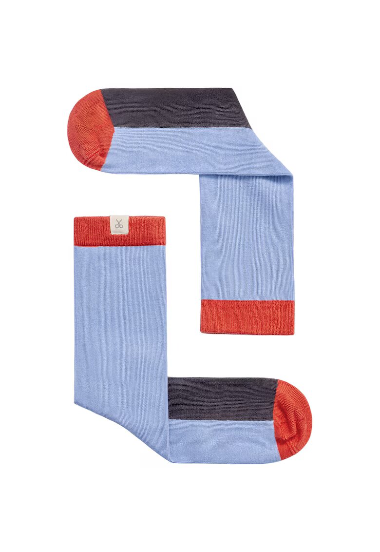 KAFT Sosete unisex colorblock - Portocaliu/Albastru lavanda