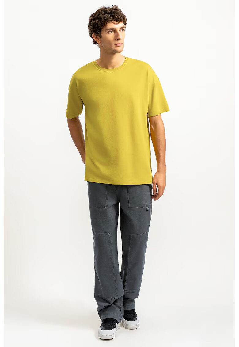 KAFT Tricou lejer unisex cu maneci cazute - Verde masliniu