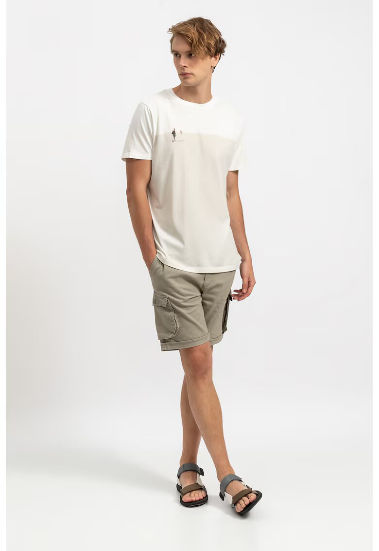 KAFT Tricou unisex cu imprimeu grafic - Alb murdar/Bej deschis