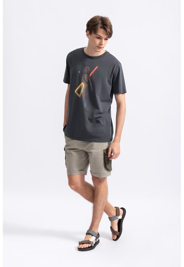 KAFT Tricou unisex cu imprimeu grafic - Gri antracit