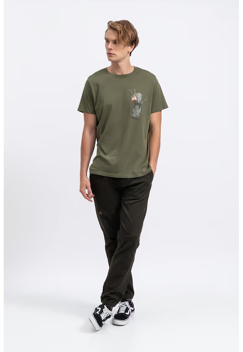 KAFT Tricou unisex cu imprimeu grafic - Kaki