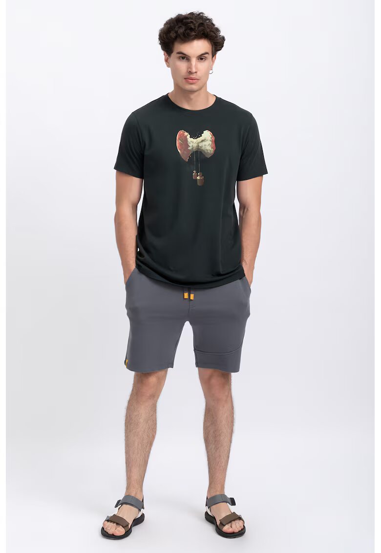 KAFT Tricou unisex cu imprimeu grafic - Negru stins