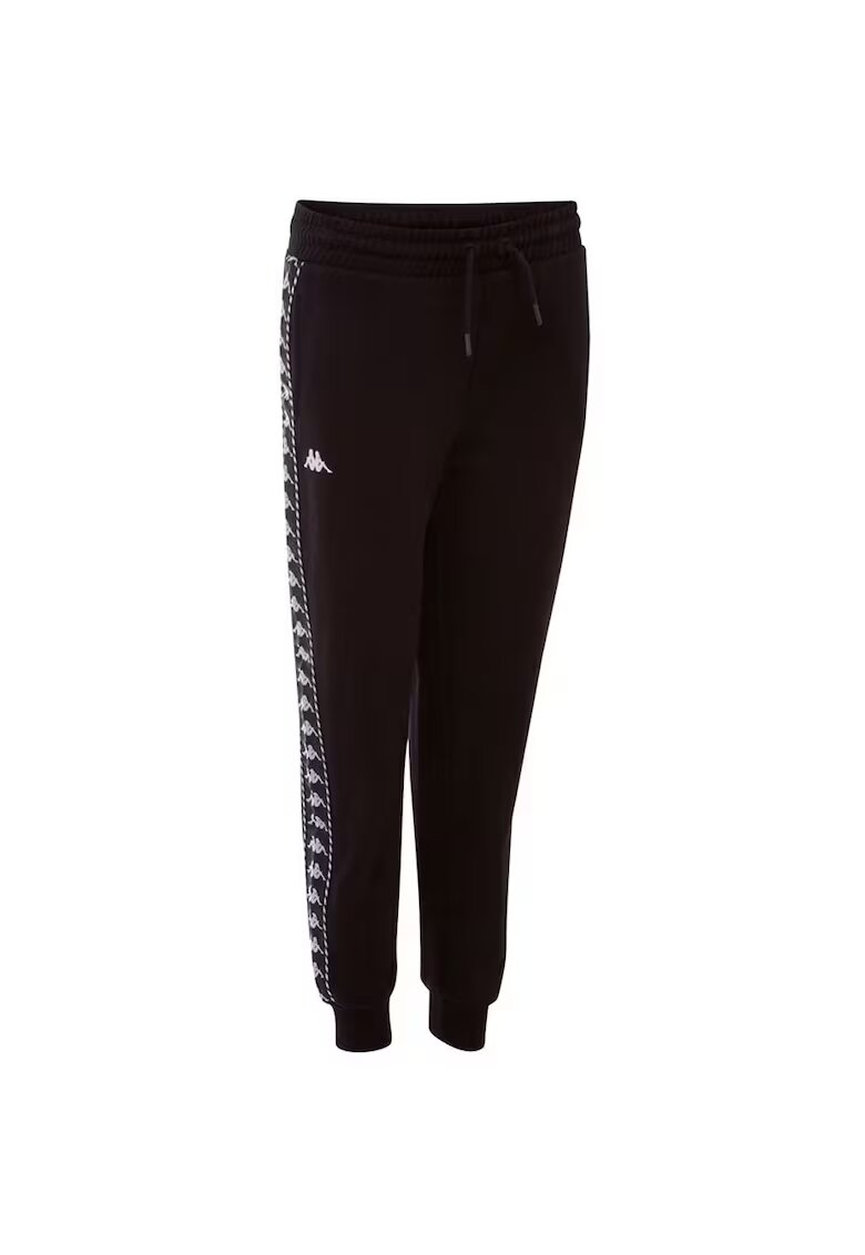 Kappa Pantaloni sport barbati - Bumbac/ Poliester - Negru/ Alb -