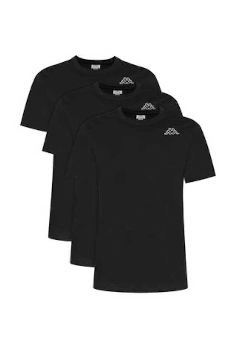 Kappa Set 3 tricouri barbati - negru - 100% bumbac