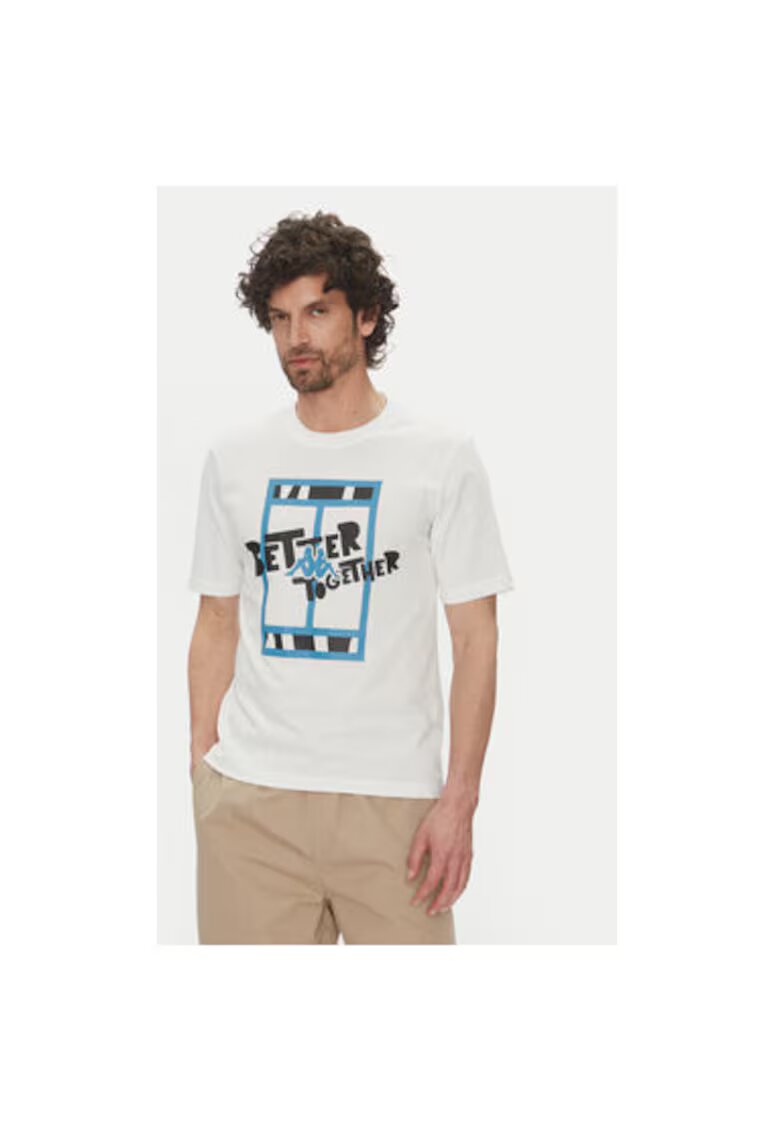 Kappa Tricou barbati 351U8JW - Bumbac - Alb - Alb