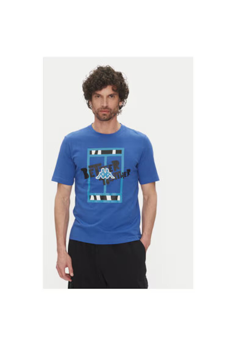 Kappa Tricou barbati 351U8JW - Bumbac - Albastru - Albastru