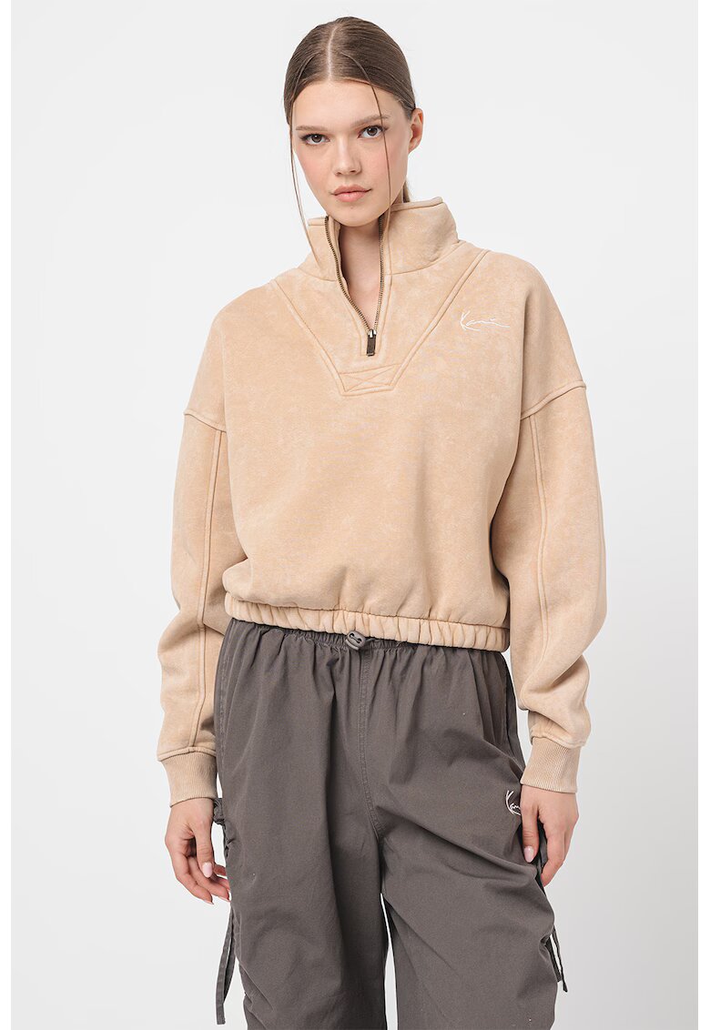 Karl Kani Bluza de trening cu fermoar scurt - Bej