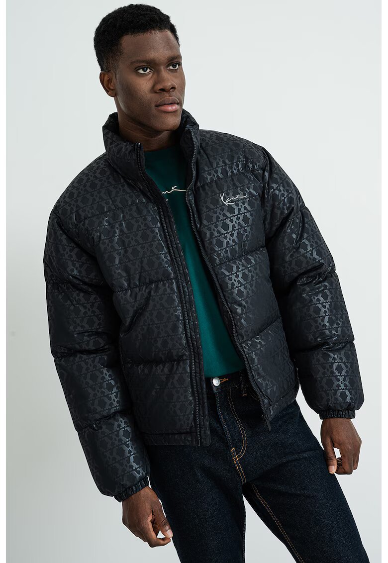 Karl Kani Geaca cu model si guler inalt - Negru