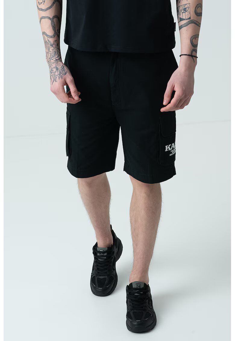 Karl Kani Pantaloni cargo scurti cu logo - Negru