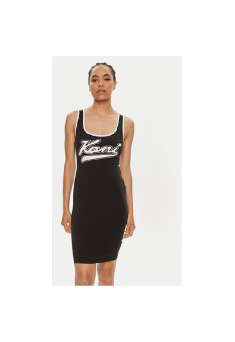 Karl Kani Rochie cambrata cu imprimeu logo - Negru