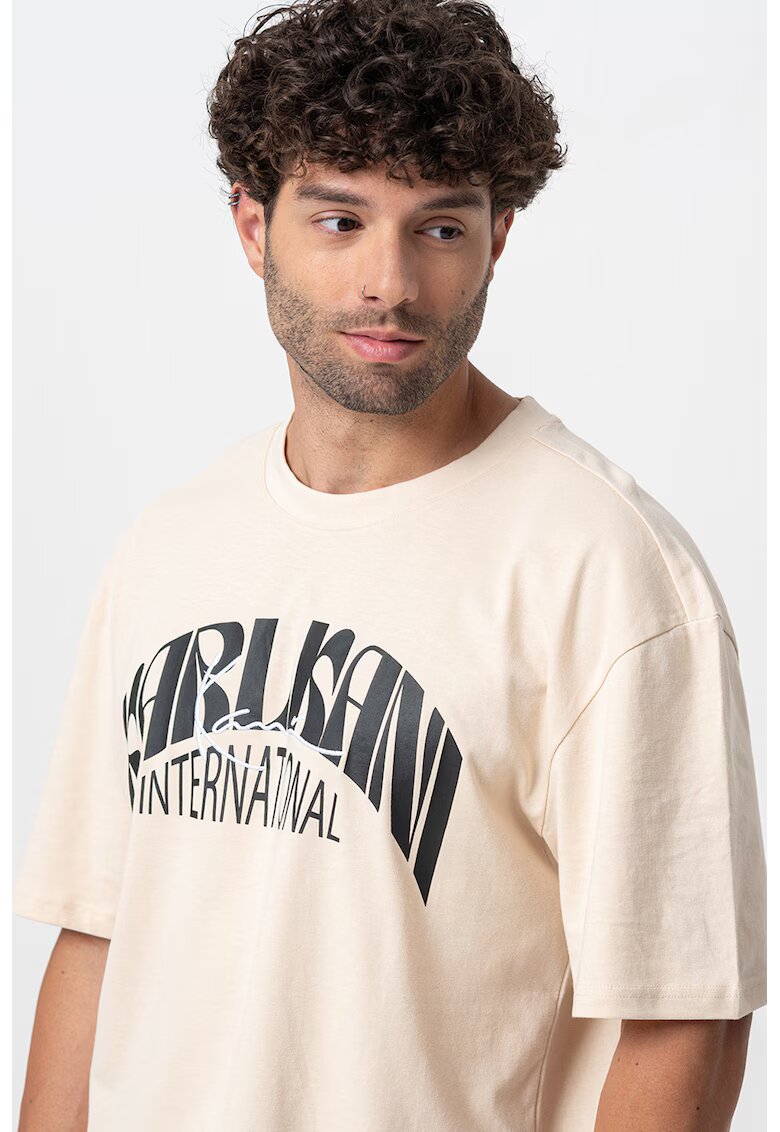 Karl Kani Tricou cu imprimeu logo - Negru/Bej