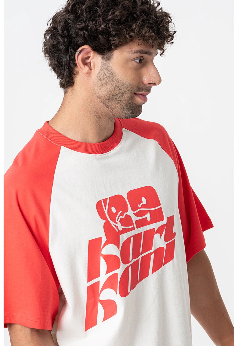 Karl Kani Tricou cu imprimeu logo - Rosu/Alb fildes