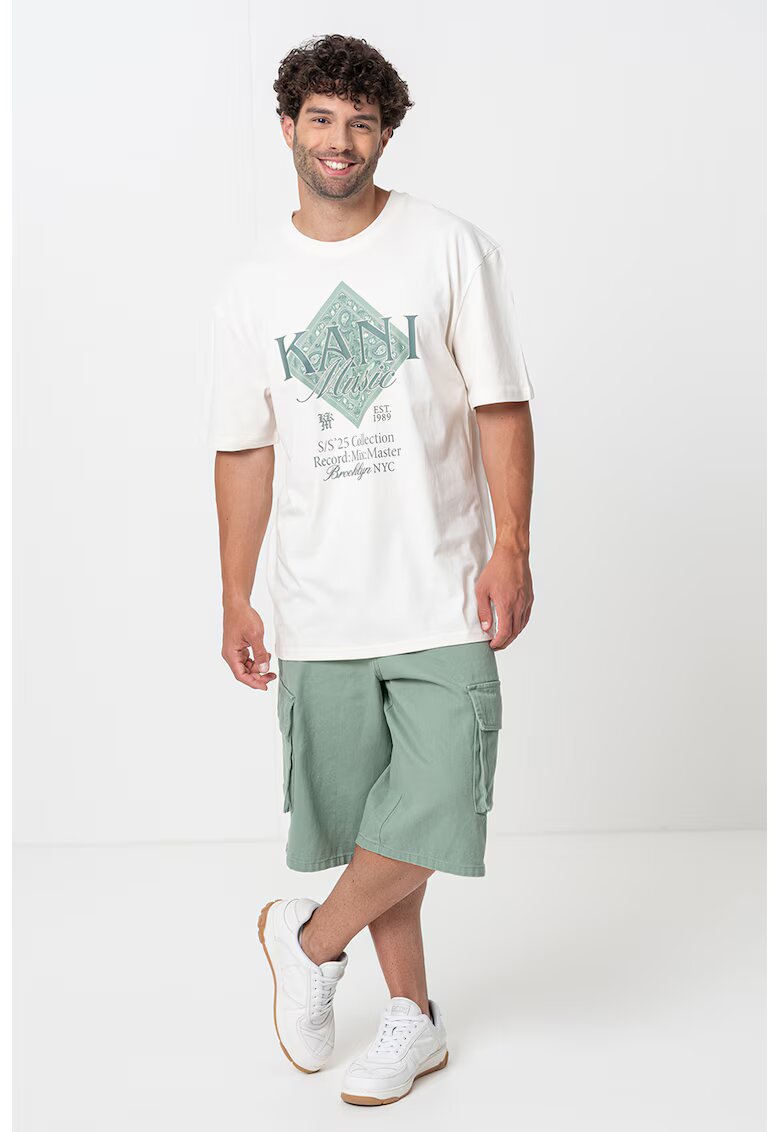 Karl Kani Tricou cu imprimeu logo - Verde/Alb murdar