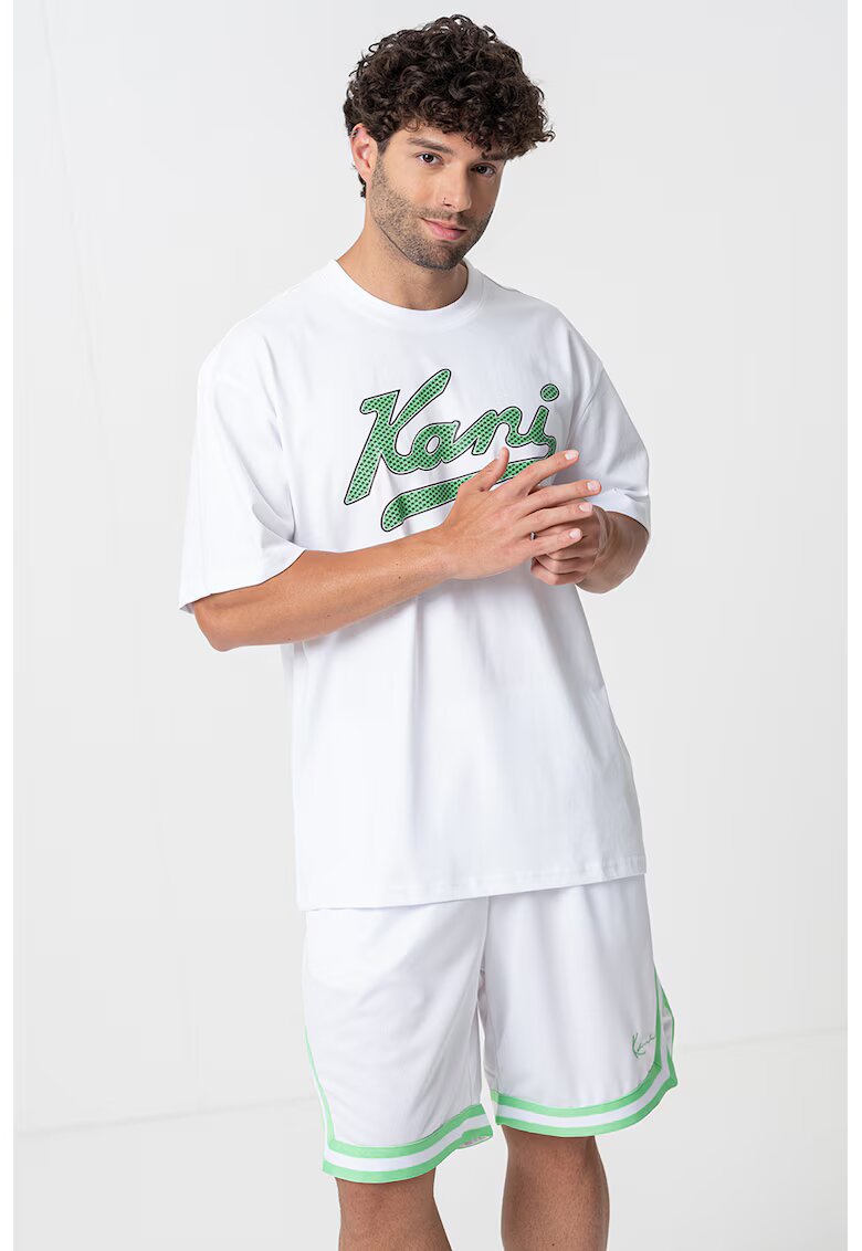 Karl Kani Tricou cu imprimeu logo - Verde/Alb optic