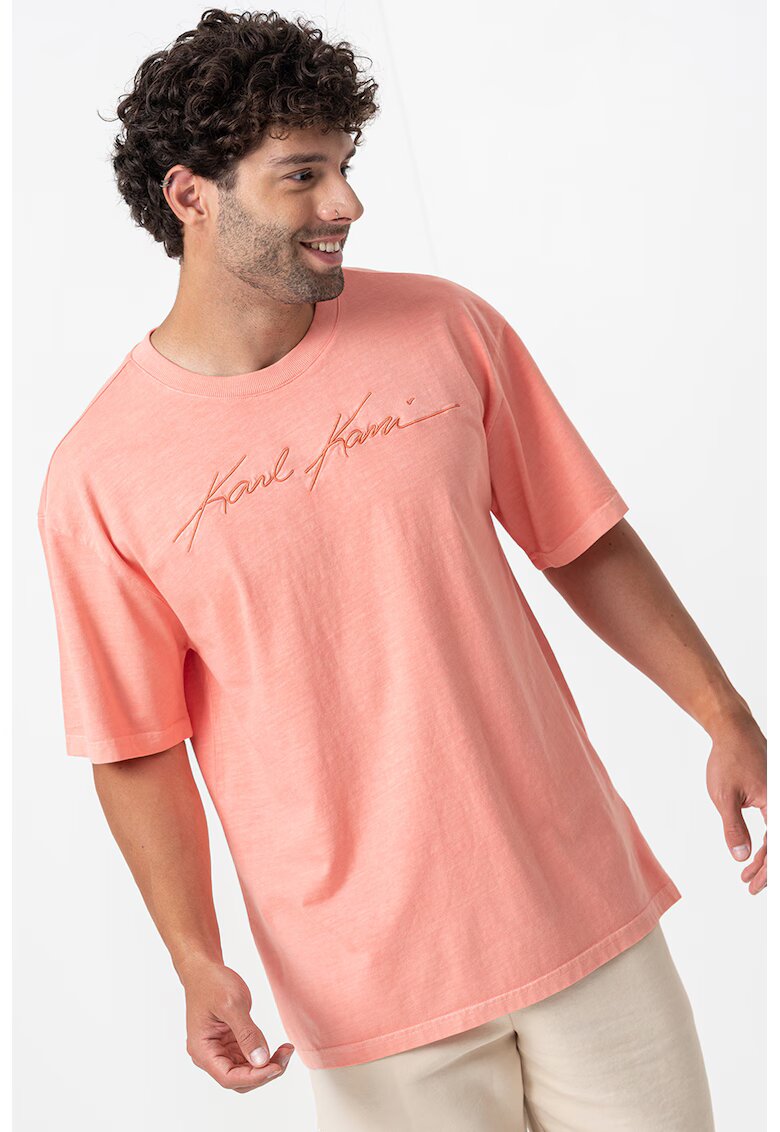 Karl Kani Tricou cu logo brodat - Portocaliu