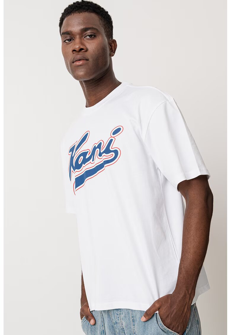 Karl Kani Tricou de bumbac cu logo - Rosu/Alb/Albastru