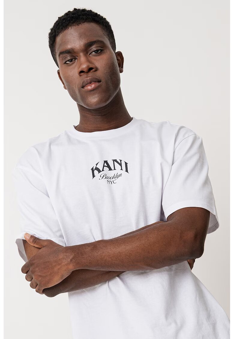 Karl Kani Tricou de bumbac cu logo si imprimeu grafic Kani Dice - Alb/Negru/Portocaliu