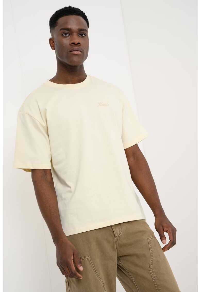 Karl Kani Tricou din bumbac cu imprimeu pe partea din spate - Bej deschis