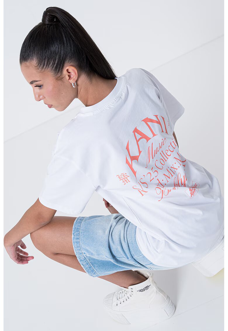 Karl Kani Tricou lejer cu imprimeu logo pe spate - Alb