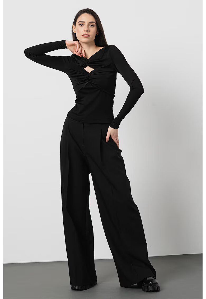 Karl Lagerfeld Bluza cu detalii rasucite - Negru