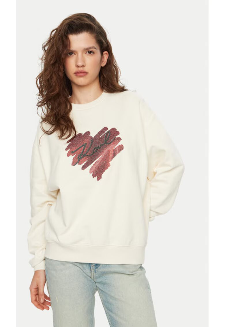 Karl Lagerfeld Bluza dama - 304578663 - Bumbac organic - Bej - Bej