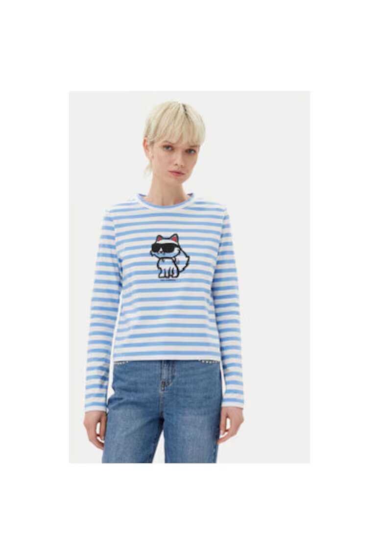 Karl Lagerfeld Bluza dama A1W17137 - Bumbac organic - Albastru