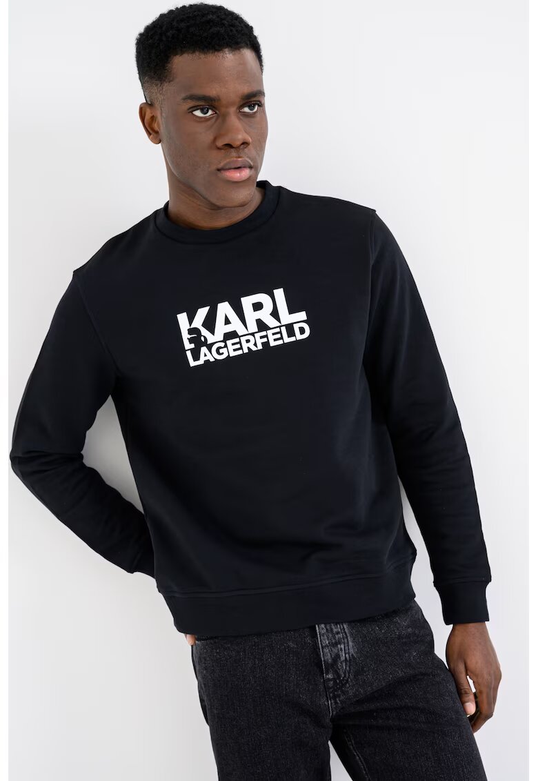 Karl Lagerfeld Bluza de trening cu imprimeu logo si decolteu la baza gatului