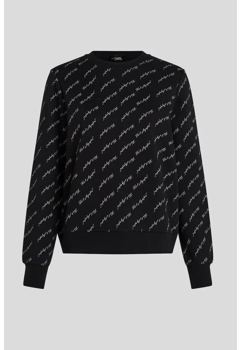 Karl Lagerfeld Bluza sport cu imprimeu logo - Negru