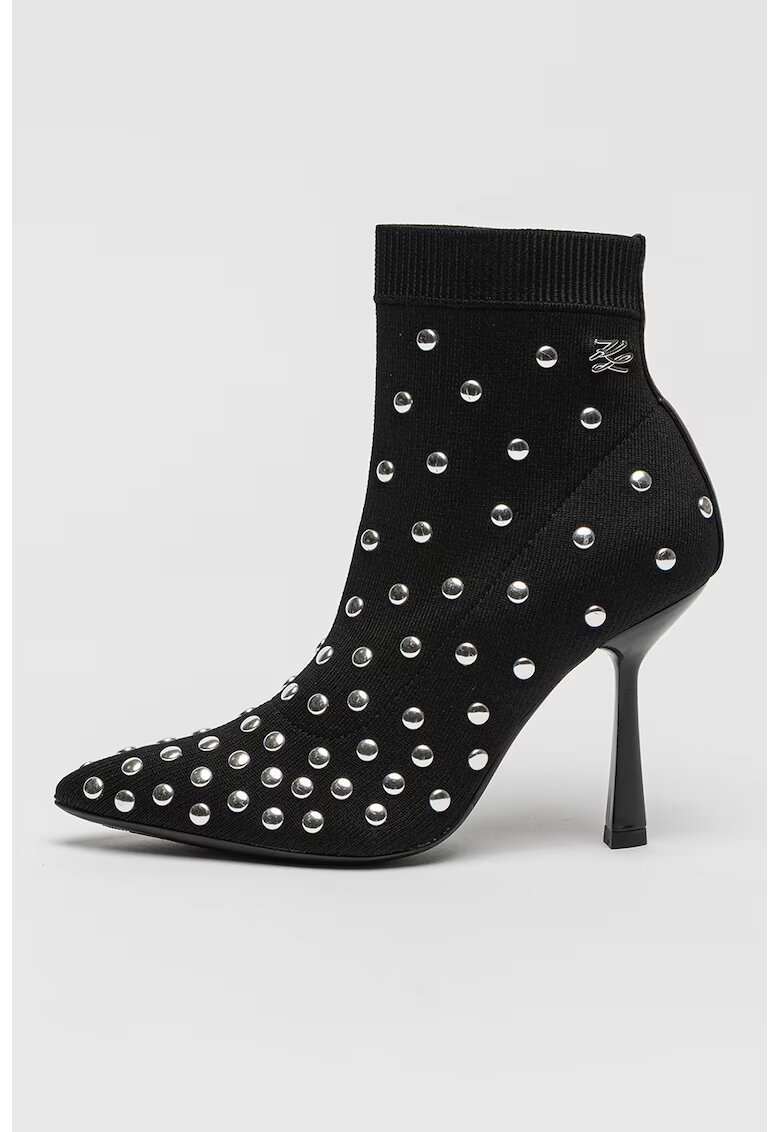 Karl Lagerfeld Botine cu toc si varf ascutit - Negru
