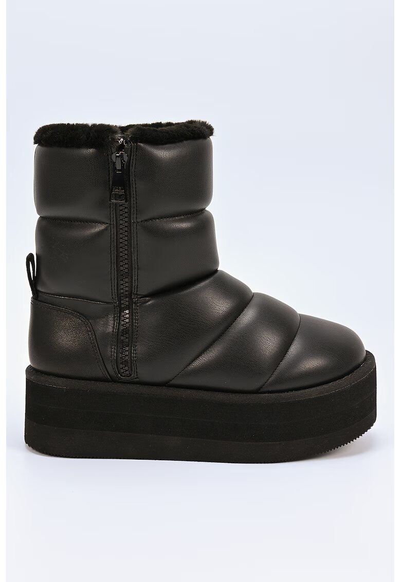 Karl Lagerfeld Cizme matlasate cu talpa flatform - Negru