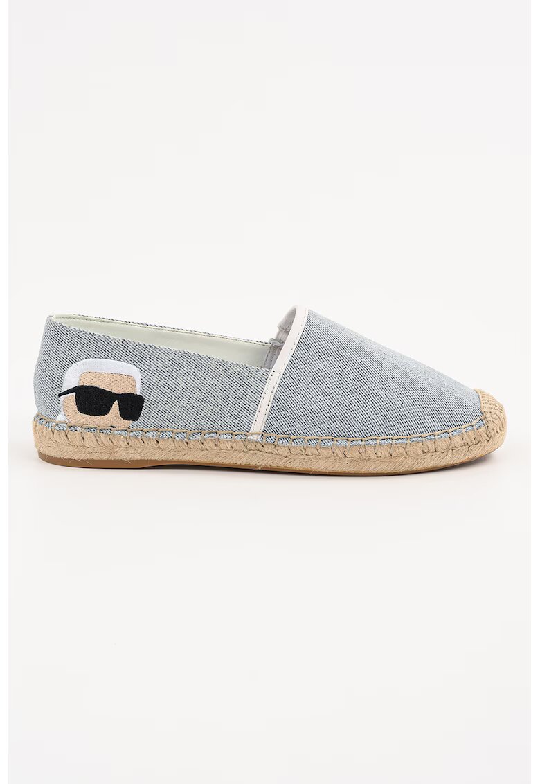 Karl Lagerfeld Espadrila din bumbac cu logo - Albastru deschis melange