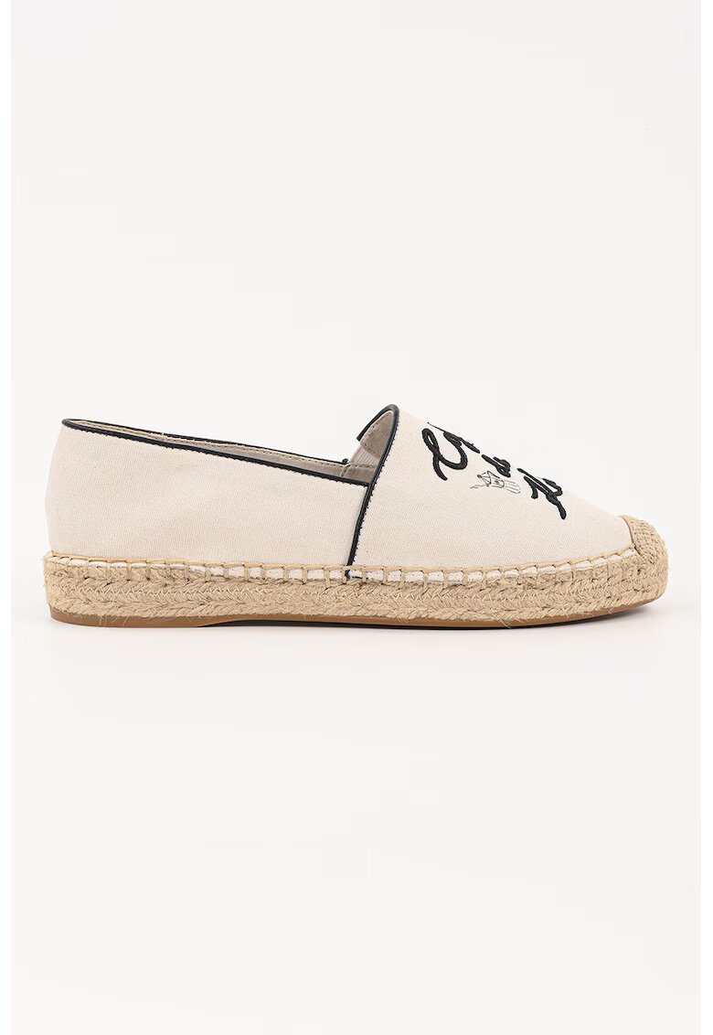 Karl Lagerfeld Espadrile cu logo - Alb fildes