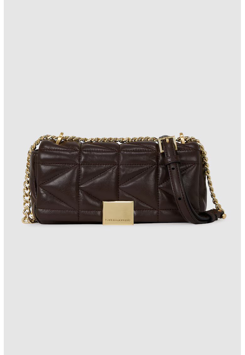 Karl Lagerfeld Geanta crossbody cu model matlasat Kuilt - Maro cognac