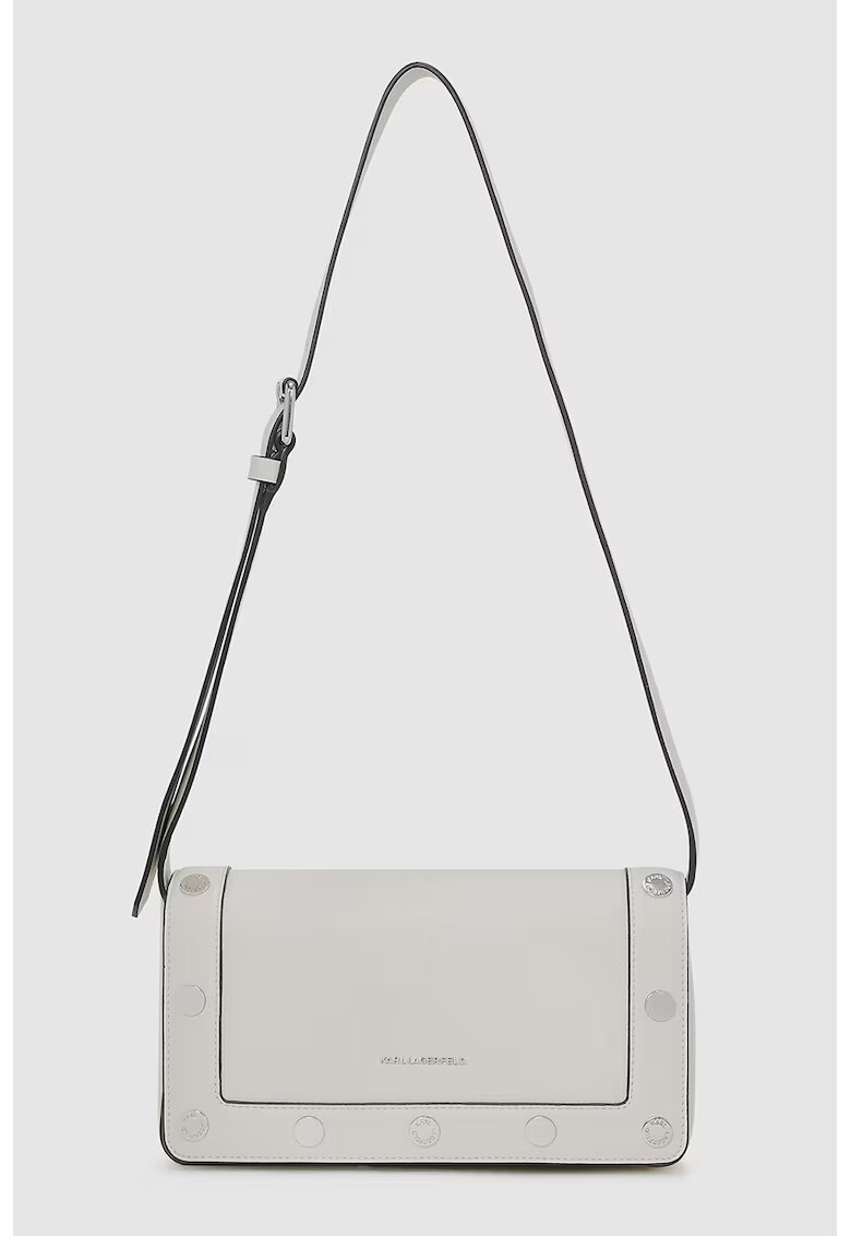 Karl Lagerfeld Geanta crossbody din piele ecologica - Alb murdar