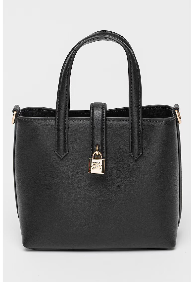 Karl Lagerfeld Geanta de piele cu maner Autograph - Negru
