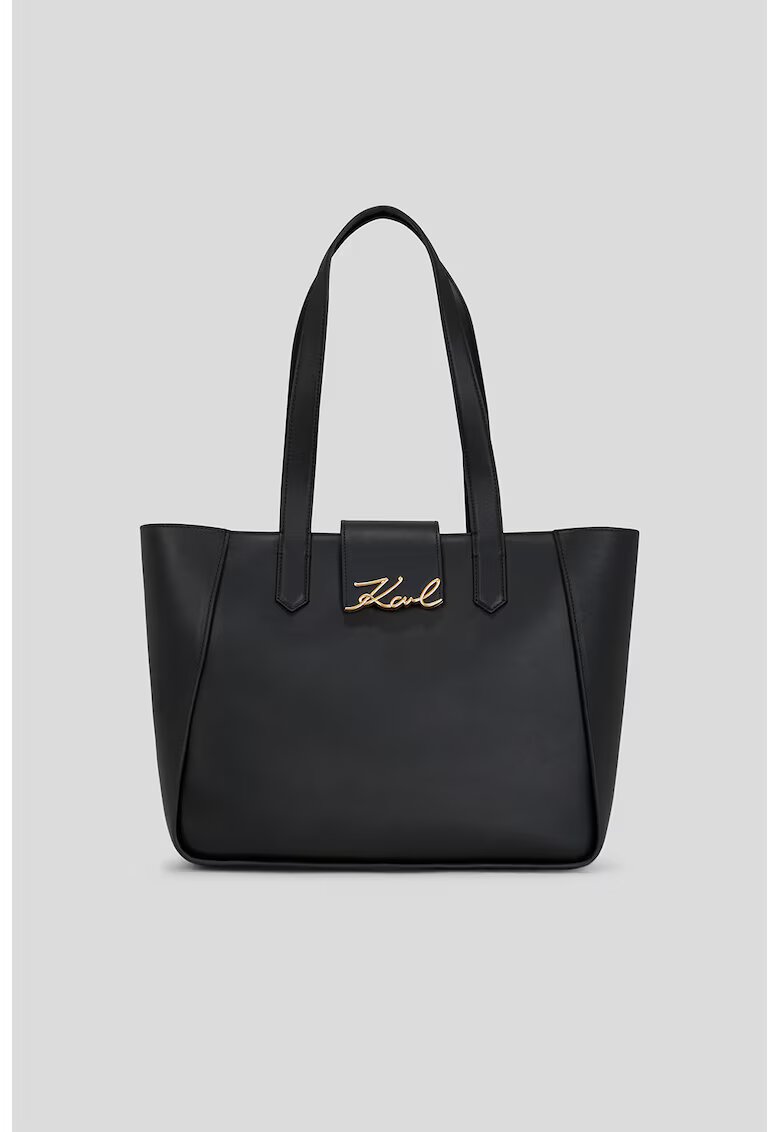 Karl Lagerfeld Geanta de piele cu maner si logo - Negru