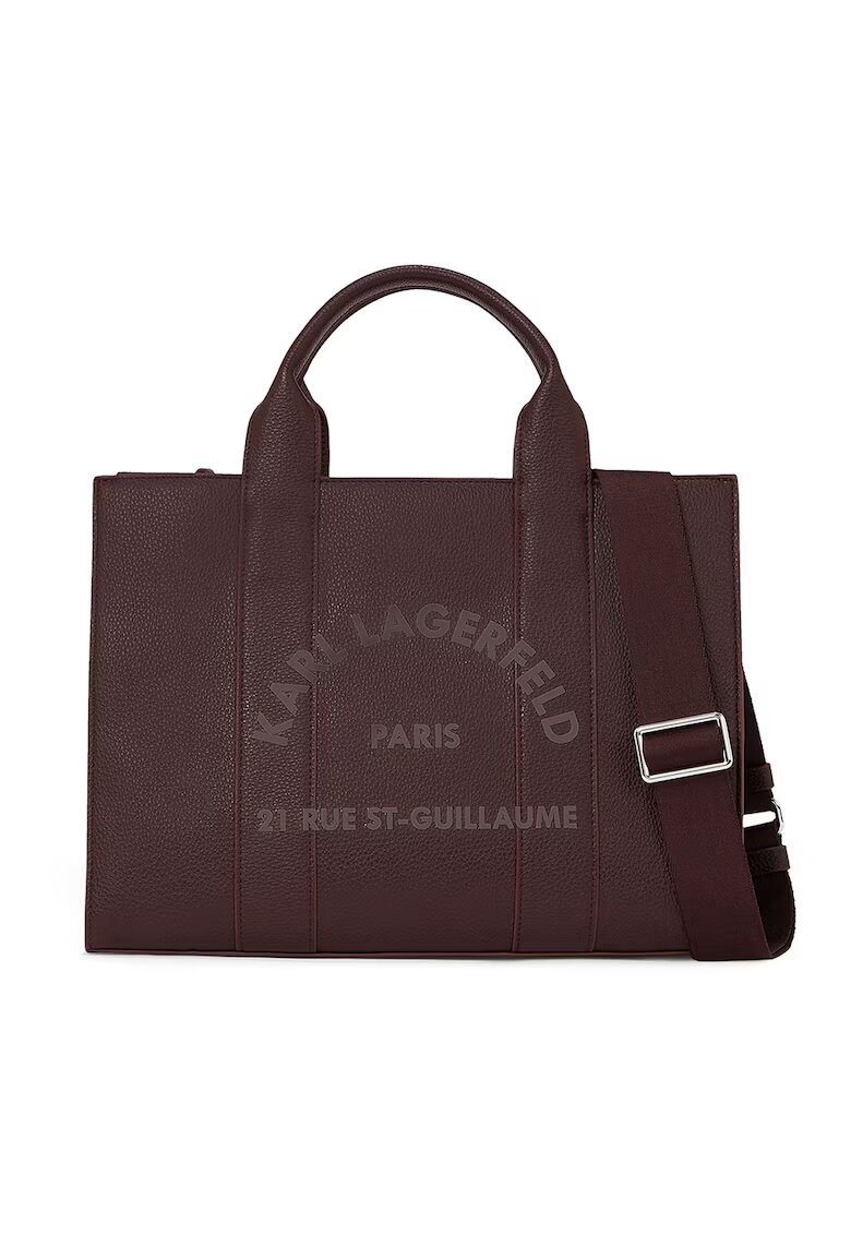 Karl Lagerfeld Geanta din piele ecologica cu bareta de umar si logo - Violet tyrian