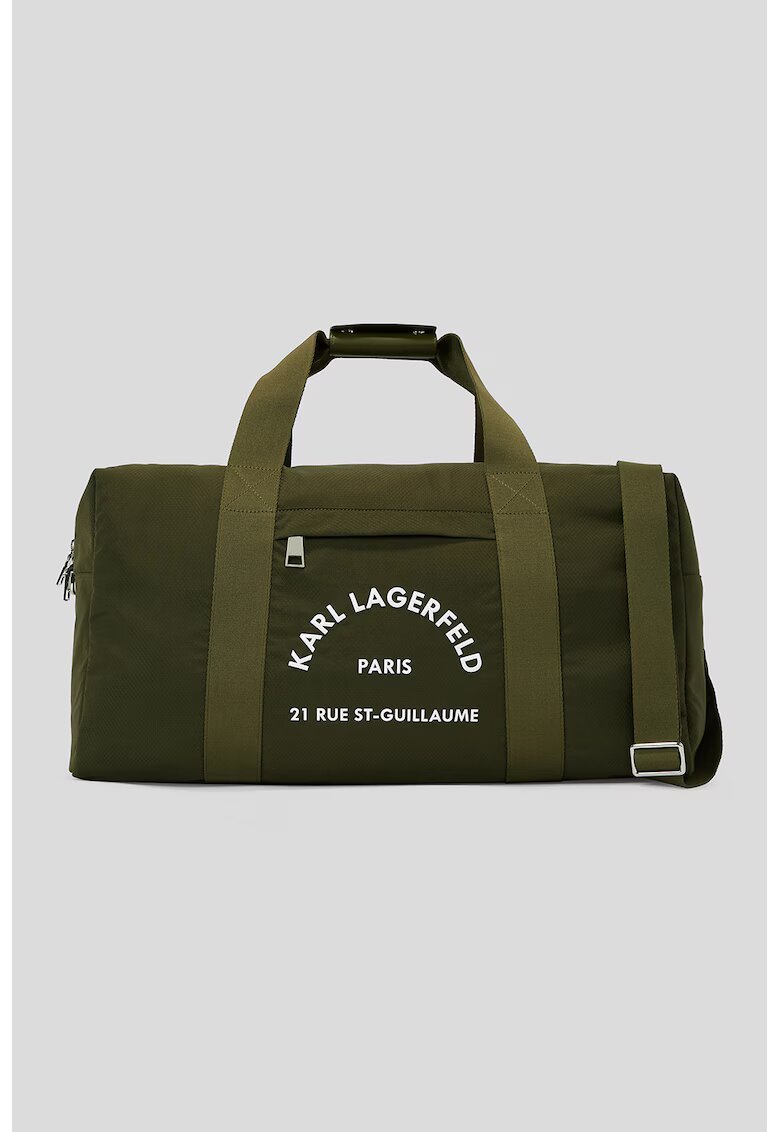 Karl Lagerfeld Geanta duffle din material textil cu bareta ajustabila de umar - Kaki inchis