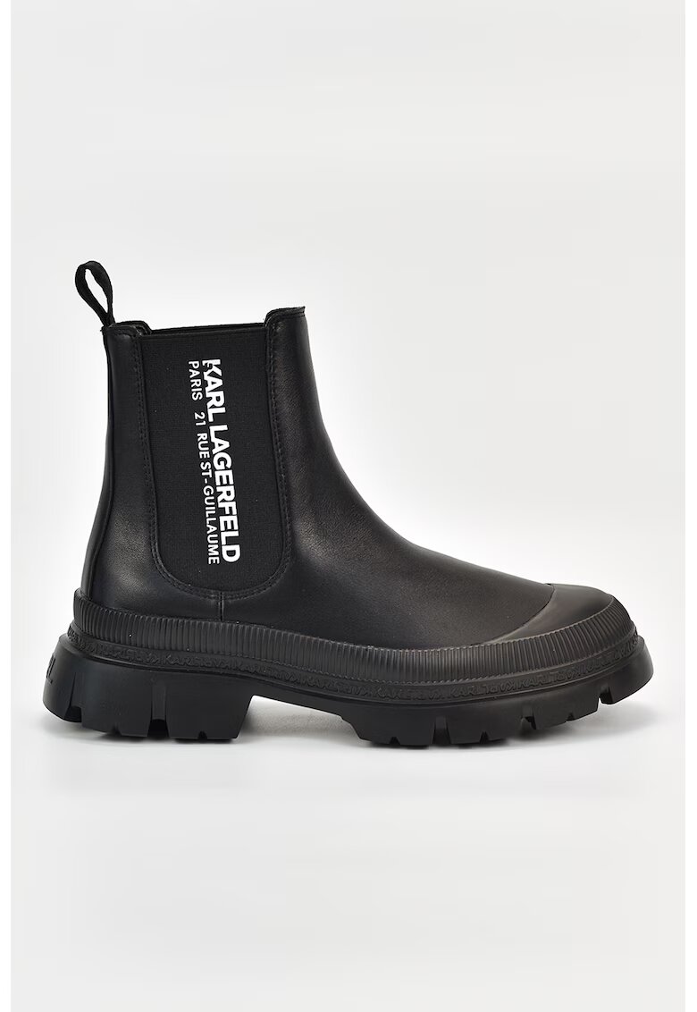 Karl Lagerfeld Ghete Chelsea cu imprimeu logo - Negru