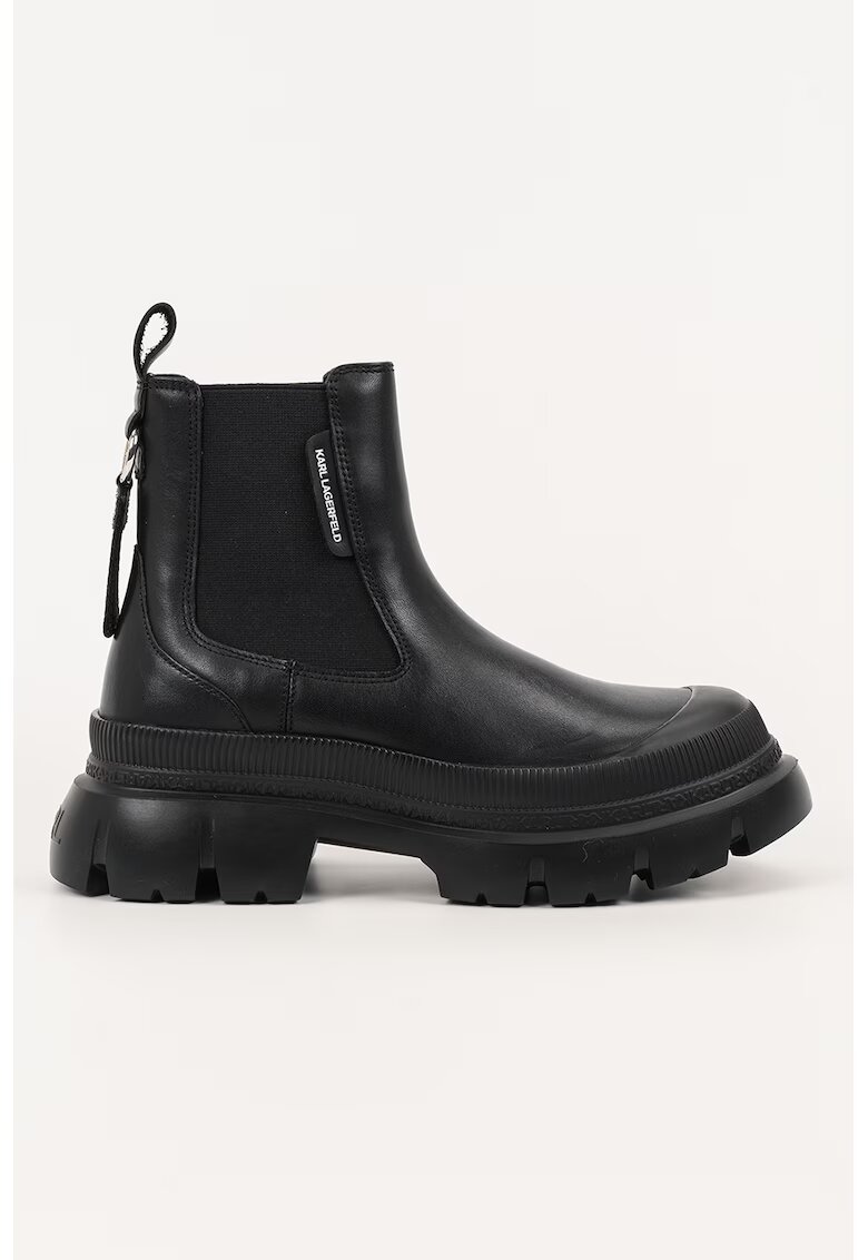 Karl Lagerfeld Ghete Chelsea de piele - Negru