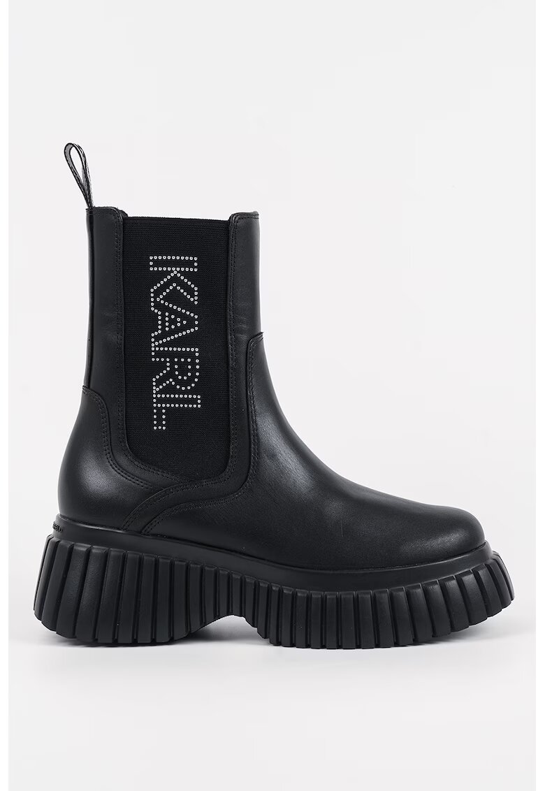 Karl Lagerfeld Ghete Chelsea din piele cu garnituri din piele ecologica - Negru