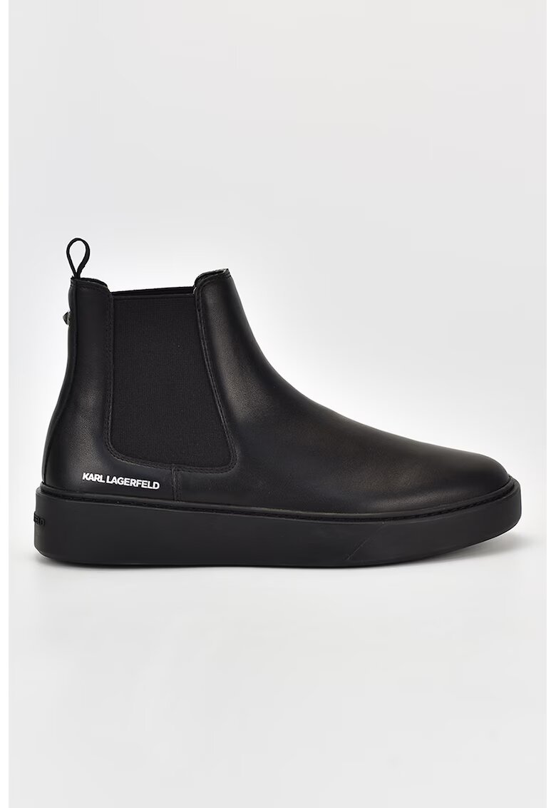 Karl Lagerfeld Ghete Chelsea din piele - Negru
