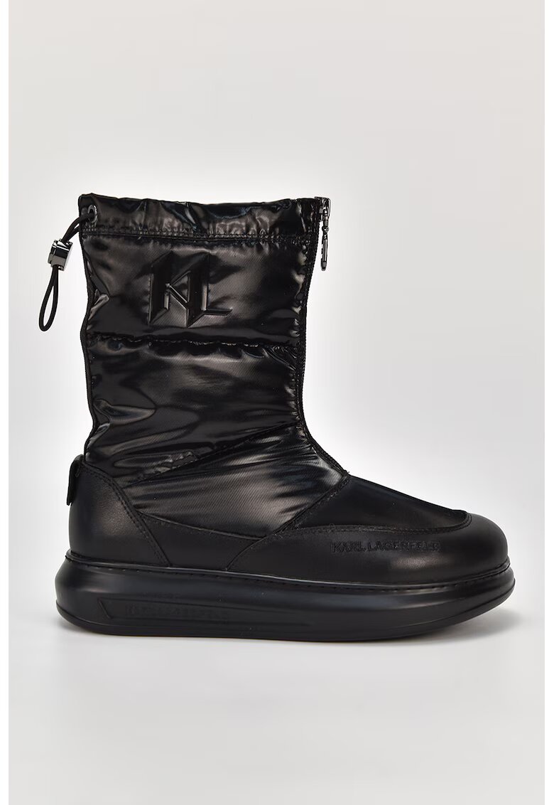 Karl Lagerfeld Ghete cu insertii de piele - Negru