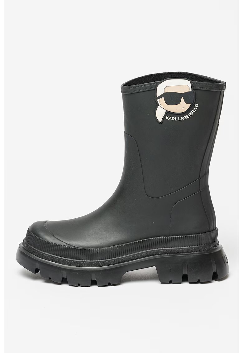 Karl Lagerfeld Ghete cu logo Trekka Rubber - Negru