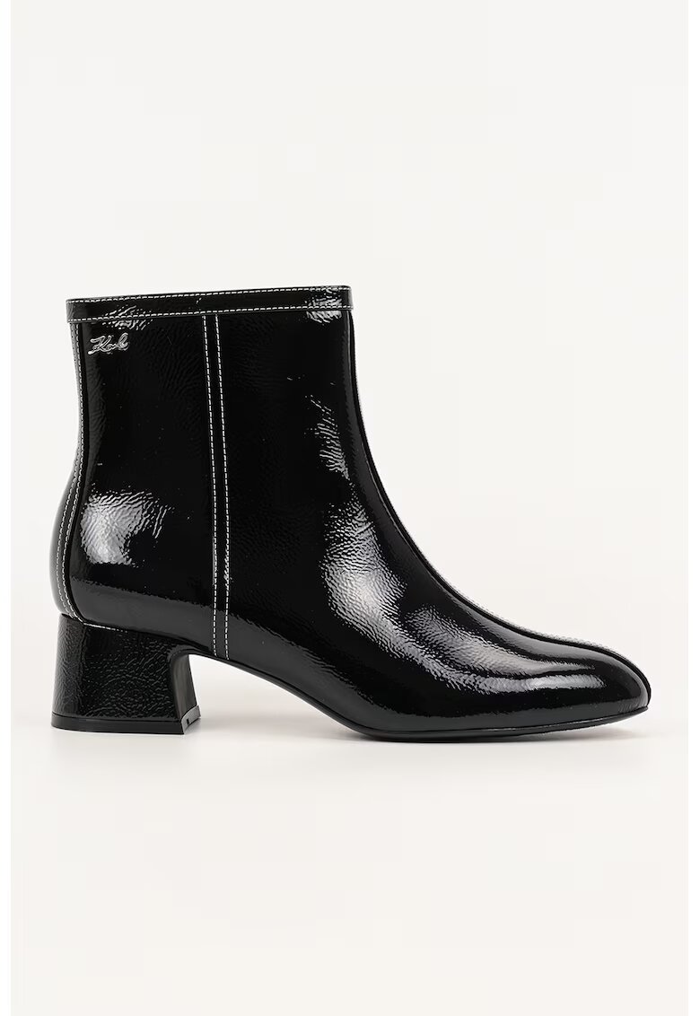 Karl Lagerfeld Ghete de piele cu toc masiv - Negru