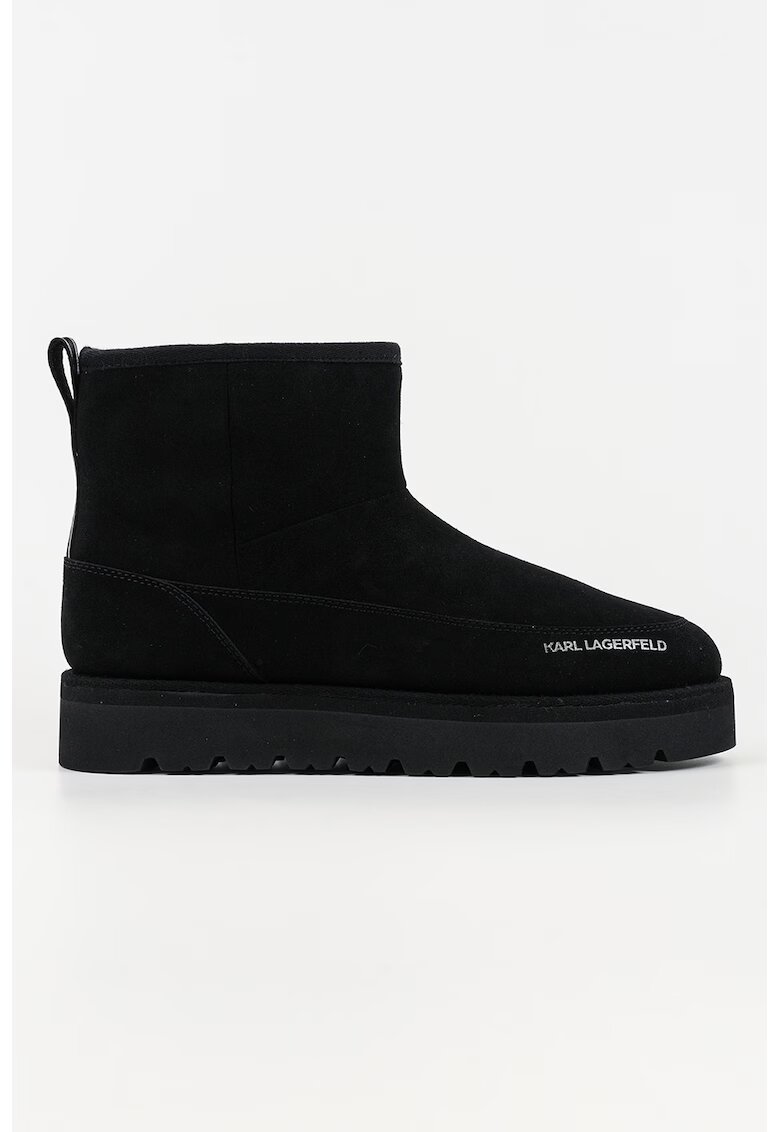 Karl Lagerfeld Ghete din piele intoarsa - Negru