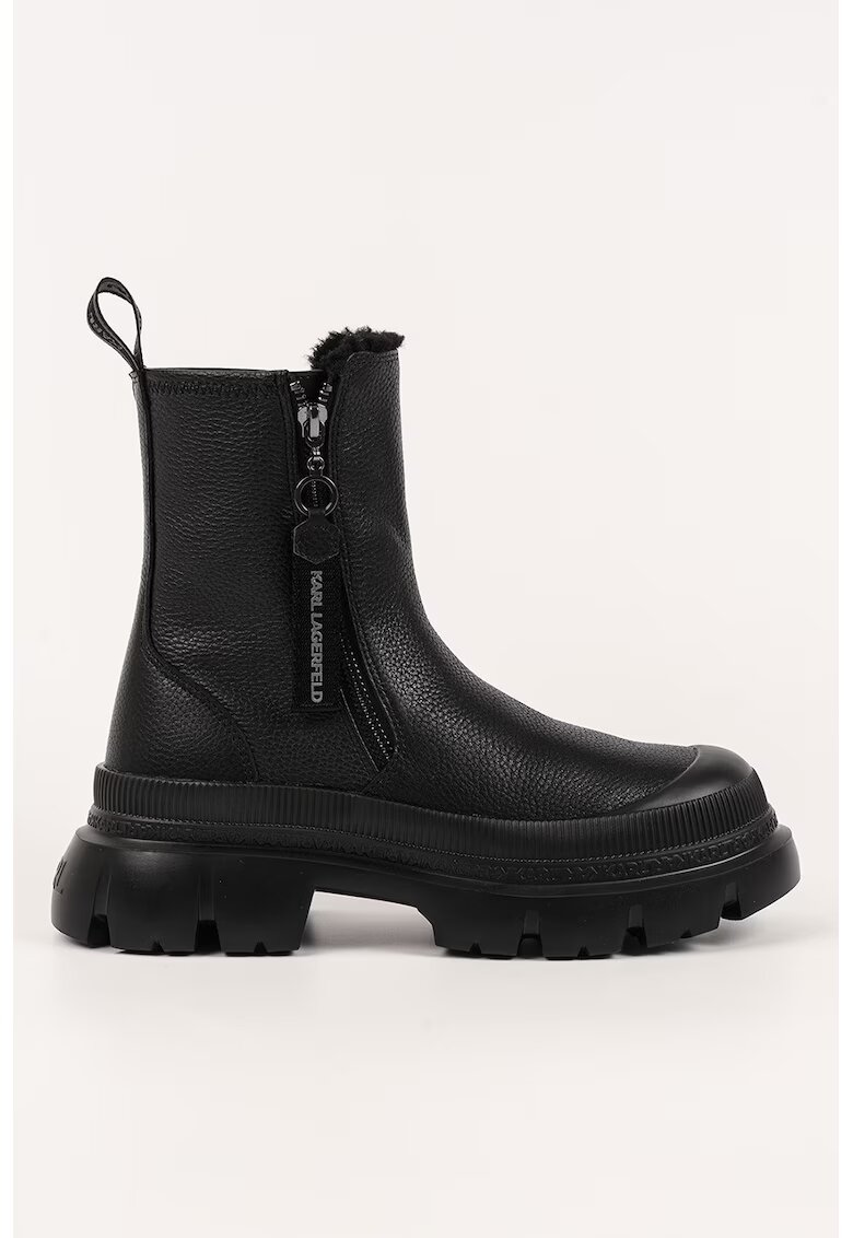 Karl Lagerfeld Ghete din piele si piele ecologica - Negru